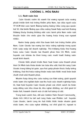 Khóa luận thiết kế hệ thống xử lý nước thải cho khu nghỉ dưỡng golden palm xã long hậu huyện cần giuộc tỉnh long an công suất 2000m3 ngày đêm