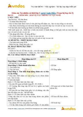 Giáo án tự nhiên xã hội lớp 1 sách cánh diều học kỳ 2 vndoc com