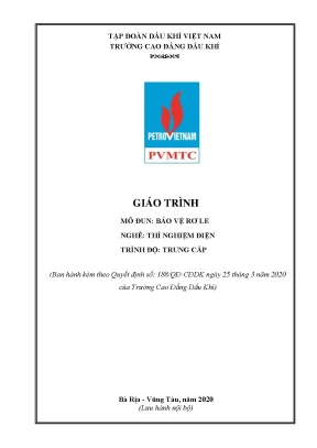 Giáo trình bảo vệ rơ le nghề thí nghiệm điện trình độ trung cấp