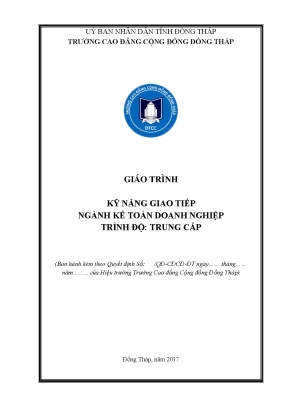 Giáo trình kỹ năng giao tiếp nghề kế toán doanh nghiệp trung cấp