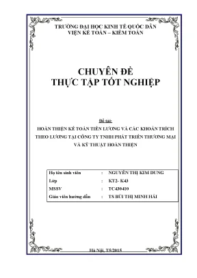Hoàn thiện kế toán tiền lương và các khoản trích theo lương tại công ty tnhh phát triển thương mại và kỹ thuật hoàn thiện
