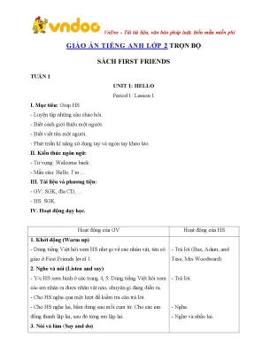 Giáo án tiếng anh lớp 2 trọn bộ sách first friends 2 vndoc com