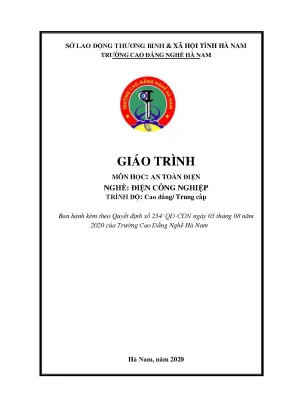 Giáo trình an toàn điện nghề điện công nghiệp cđtc