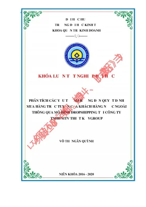 Phân tích các yếu tố ảnh hưởng đến quyết định mua hàng trực tuyến của khách hàng nước ngoài thông qua mô hình dropshipping tại công ty tnhh mtv thiết kế vgroup