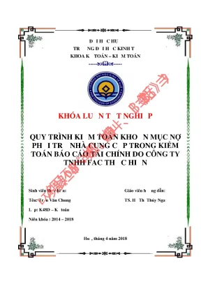 Khóa luận tốt nghiệp quy trình kiểm toán khoản mục nợ phải trả nhà cung cấp trong kiểm toán báo cáo tài chính do công ty tnhh kiểm toán fac thực hiện