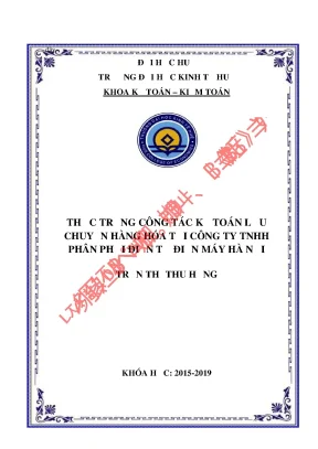 Khóa luận tốt nghiệp thực trạng công tác kế toán lưu chuyển hàng hóa tại công ty tnhh phân phối điện tử điện máy hà nội
