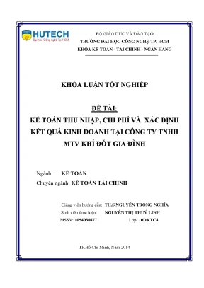 Khóa luận tốt nghiệp kế toán thu nhập chi phí và xác định kết quả kinh doanh tại công ty tnhh mtv khí đốt gia đình