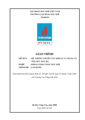 Giáo trình hệ thống chuỗi cần khoan và dụng cụ phá hủy đất đá nghề khoan khai thác dầu khí trình độ cao đẳng trường cao đẳng dầu khí năm 2020