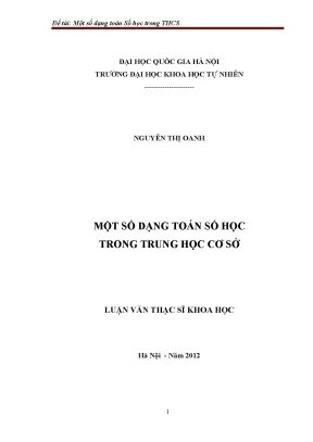Một số dạng toán số học trong trung học cơ sở