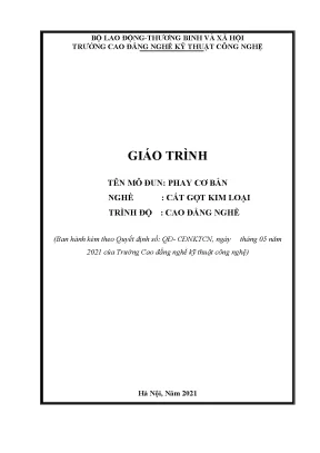 Giáo trình phay cơ bản nghề cắt gọt kim loại trình độ cao đẳng nghề