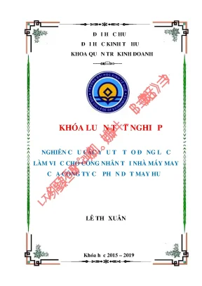 Nghiên cứu các yếu tố tạo động lực làm việc cho công nhân tại nhà máy may của công ty cổ phần dệt may huế