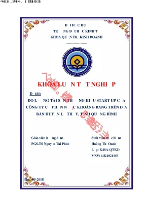 Đo lường tài sản thương hiệu start up của công ty cổ phần nước khoáng bang trên địa bàn huyện lệ thủy tỉnh quảng bình