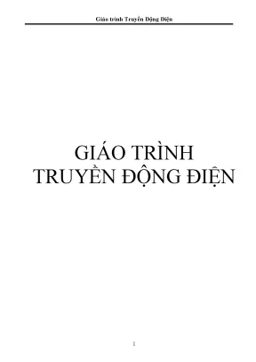 Giáo trình truyền động điện trường cao đẳng nghề hà nam