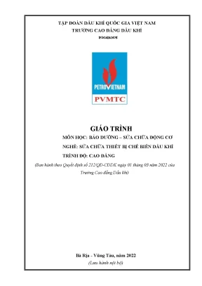 Giáo trình sửa chữa bảo dưỡng động cơ đốt trong nghề sửa chữa thiết bị chế biến dầu khí cao đẳng