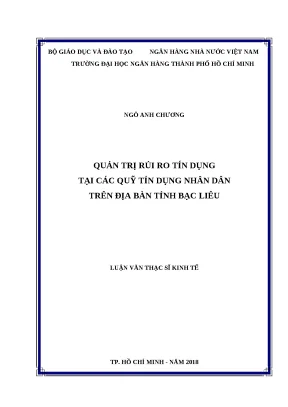 0358 quản trị rủi ro tín dụng tại các quỹ tín dụng nhân dân trên địa bàn tỉnh bạc liêu luận văn thạc sĩ kinh tế ngô anh chương tp hcm đh nh 2018 x 78 t