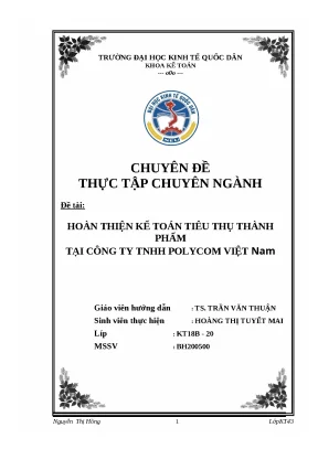 Luận văn tốt nghiệp kế toán tiêu thụ thành phẩm tại công ty tnhh polycom việt nam