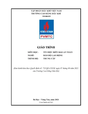 Giáo trình tín hiệu biển báo an toàn nghề bảo hộ lao động trung cấp