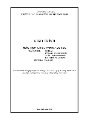 Giáo trình marketting căn bản