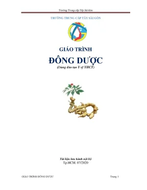 Giáo trình đông dược trường trung cấp tây sài gòn dùng đào tạo y sỹ y học cổ truyền