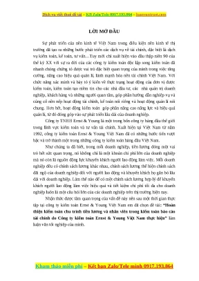 Luận văn hoàn thiện kiểm toán chu trình tiền lương và nhân viên trong kiểm toán báo cáo tài chính do công ty kiểm toán ernst young việt nam thực hiện