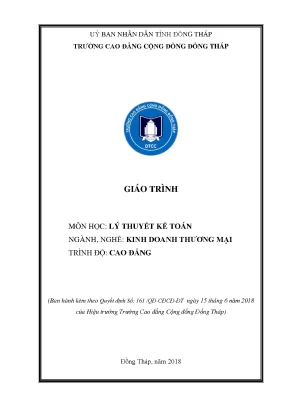 Giáo trình lý thuyết kế toán nghề kinh doanh thương mại cao đẳng