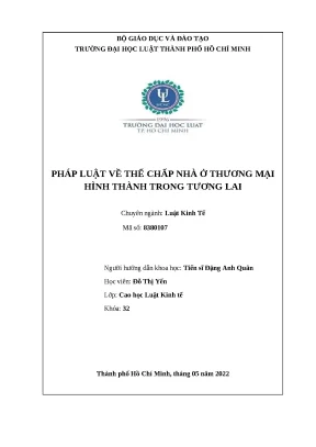 Luận văn pháp luật về thế chấp nhà ở thương mại hình thành trong tương lai