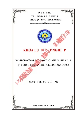 Khóa luận tốt nghiệp đánh giá công tác đào tạo nguồn nhân lực tại công ty scavi huế giai đoạn 2017 2019