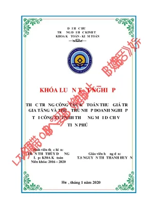 Khóa luận tốt nghiệp thực trạng công tác kế toán thuế giá trị gia tăng và thuế thu nhập doanh nghiệp tại công ty tnhh thương mại dịch vụ tiến phú