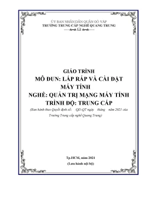 Giáo trình lắp ráp và cài đặt máy tính nghề quản trị mạng máy tính trình độ trung cấp