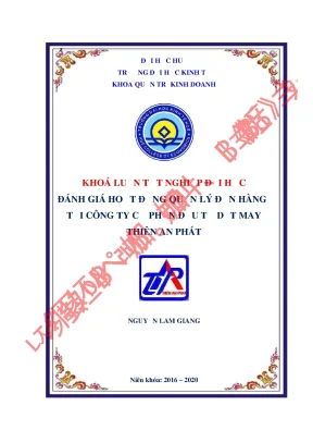 Khóa luận tốt nghiệp đánh giá hoạt động quản lý đơn hàng tại công ty cổ phần đầu tư dệt may thiên an phát