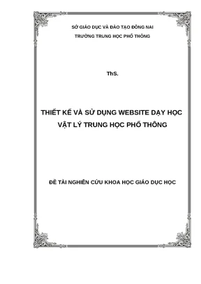 Luận văn thiết kế và sử dụng website dạy học vật lý trung học phổ thông