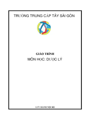 Giáo trình môn dược lý trường trung cấp tây sài gòn