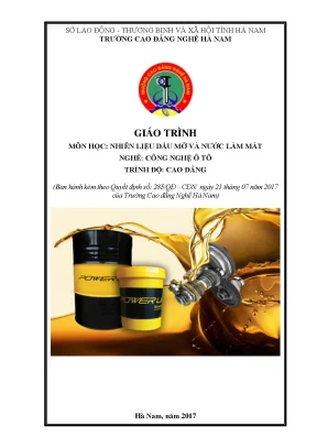 Giáo trình nhiên liệu dầu mỡ và nước làm mát nghề công nghệ ô tô cao đẳng