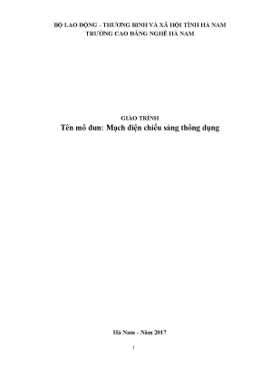 Giáo trình mạch điện chiếu sáng thông dụng trường cao đẳng nghề hà nam