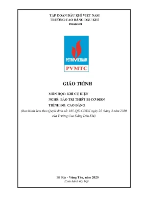 Giáo trình khí cụ điện nghề bảo trì thiết bị cơ điện trình độ cao đẳng