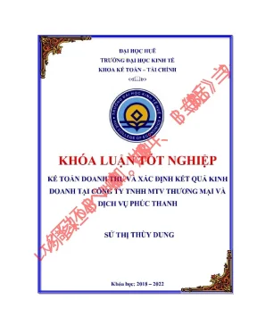Kế toán doanh thu và xác định kết quả kinh doanh tại công ty tnhh mtv tmdv phúc thanh