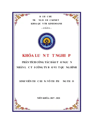 Khóa luận tốt nghiệp phân tích công tác đào tạo nguồn nhân lực tại công ty bảo việt quảng bình