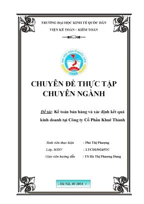 Kế toán bán hàng và xác định kết quả kinh doanh tại công ty cổ phần khuê thành