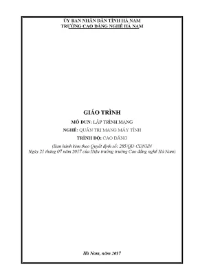 Giáo trình lập trình mạng nghề quản trị mạng máy tính cao đẳng