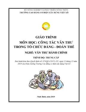 Giáo trình công tác văn thư trong tổ chức đảng đoàn thể nghề văn thư hành chính trung cấp