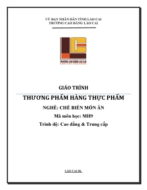 Giáo trình thương phẩm hàng thực phẩm nghề chế biến món ăn trình độ cao đẳng trung cấp