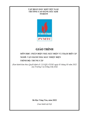 Giáo trình phần điện nhà máy điện và trạm biến áp nghề vận hành nhà máy nhiệt điện trung cấp