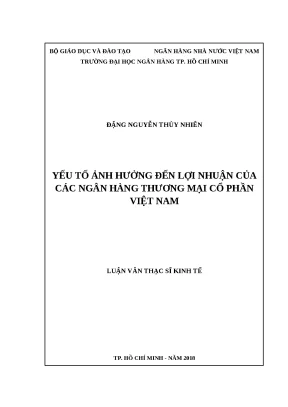 0022 yếu tố ảnh hưởng đến lợi nhận của các nhtm cp việt nam luận văn thạc sĩ kinh tế đặng nguyễn thùy nhiên tp hcm đh nh 2018 vii 83 tr