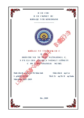 Khóa luận tốt nghiệp gvhd trương thị hương xuân