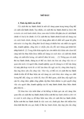 Luận văn kiểm soát việc tổ chức thực hiện thủ tục hành chính từ thực tiễn tỉnh quảng nam