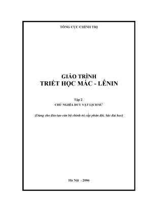 Giáo trình triết học mác lênin tập 2 chủ nghĩa duy vật lịch sử