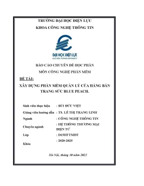 Xây dựng hệ thống phần mềm quản lý cửa hàng blue peach