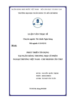0391 phát triển tín dụng tại nhtm cp ngoại thương việt nam chi nhánh cần thơ luận văn thạc sĩ tcnh nguyễn quốc thịnh ngô văn tuấn tp hcm đh nh hcm 2020