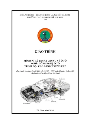 Giáo trình kỹ thuật chung về ô tô nghề công nghệ ô tô cđtc