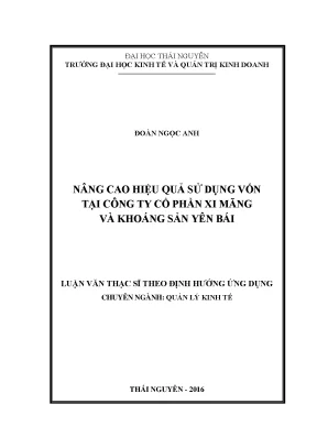 Nâng cao hiệu quả sử dụng vốn tại công ty cổ phần xi măng và khoáng sản yên bái